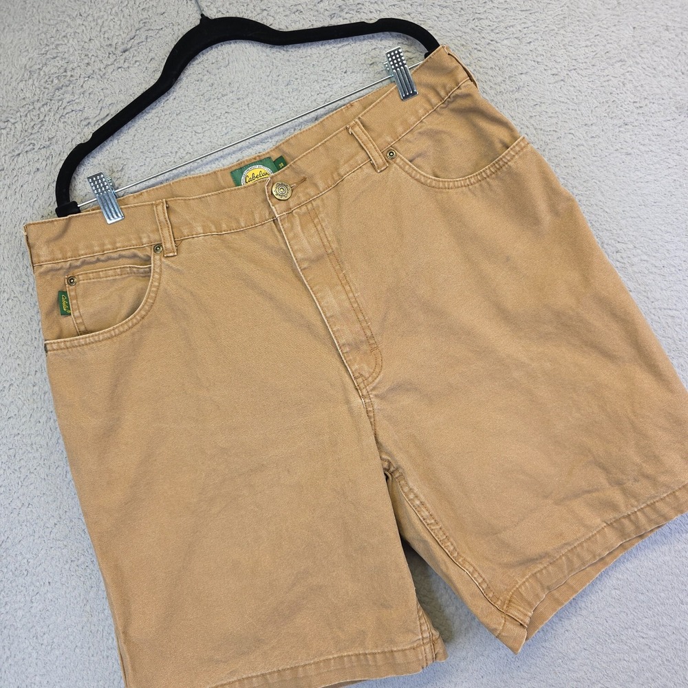 Cabelas Shorts Mens 38 Khaki Bermuda Canvas Regular Fit Workwear Outdoor Hiking‎